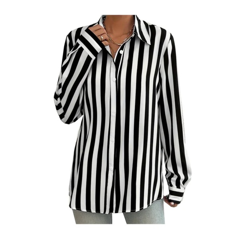 Black and White Striped blouse